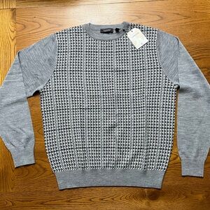 NWT soft fine merino wool Houndstooth Men's Sweater